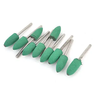 

10 Pcs Green 4/5/6/8/10/12mm Cone Tip Dia Mounted Grinding Deburring Point Polishing Tool Shank Diameter 3mm