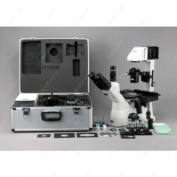 Contrasto di fase-AmScope Forniture 40X-900X Contrasto di Fase Fluorescenza Invertito Microscopio + Fluo Macchina Fotografica SKU: IN480TA-FL-MF
