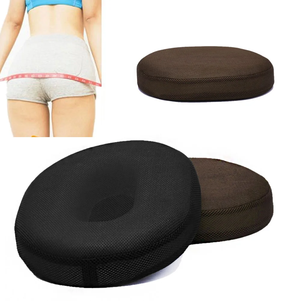 Buttock Shaping Coccyx Pain Relief Memory Foam Comfort Donut Ring Chair Seat Cushion Pillow Coffee/Black