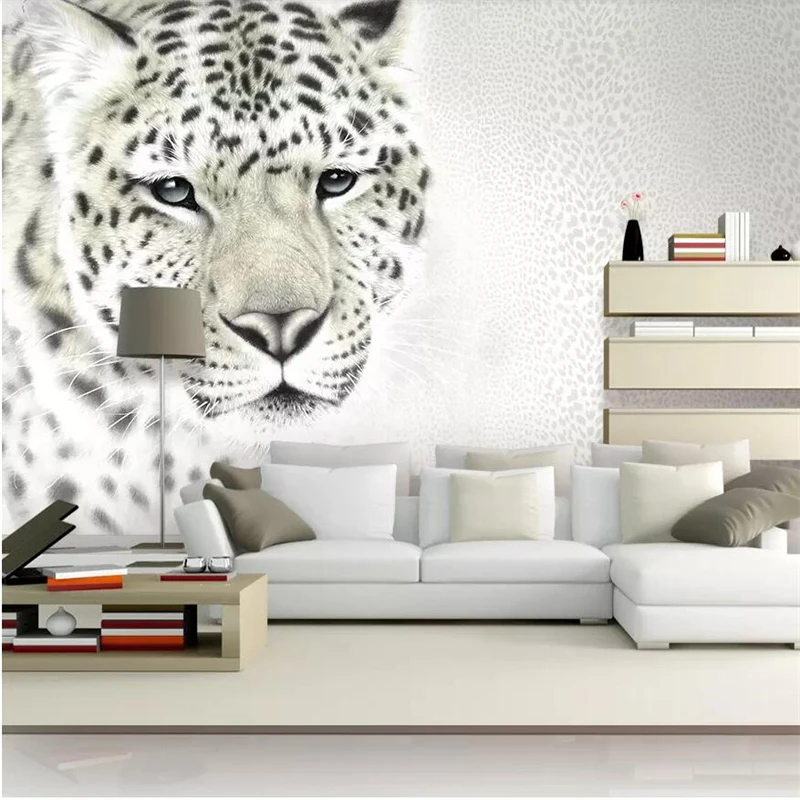 wellyu Modern fashion leopard leopard living room TV background wall custom large mural green wallpaper papel de parede