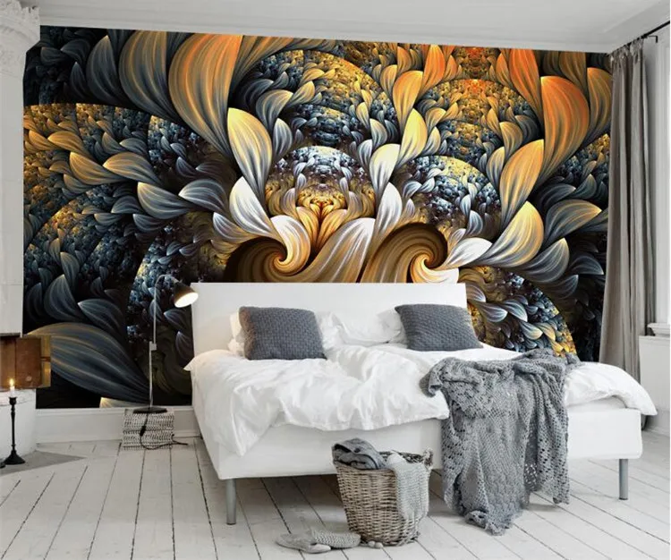 

Custom Photo Wall Paper 3D Room Decor Mural Wallpaper Modern European Style Abstract Flower Pattern Art Design Wall Painting