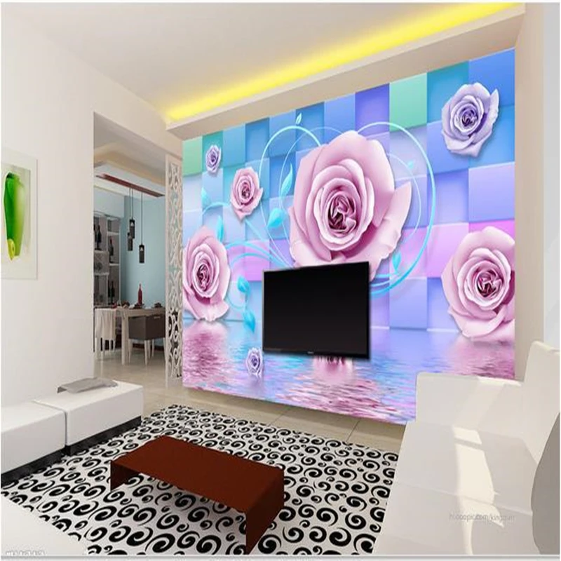 

beibehang Mural TV backpack wall paper rose 3d eco-friendly wallpaper for wall papel de parede infantil papel pintado