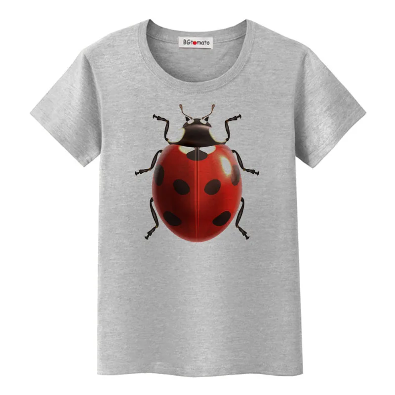 3D ladybug Tshirt summer lovely 3D tops Hot sale creative t-shirt women Hot sale brand new Tees