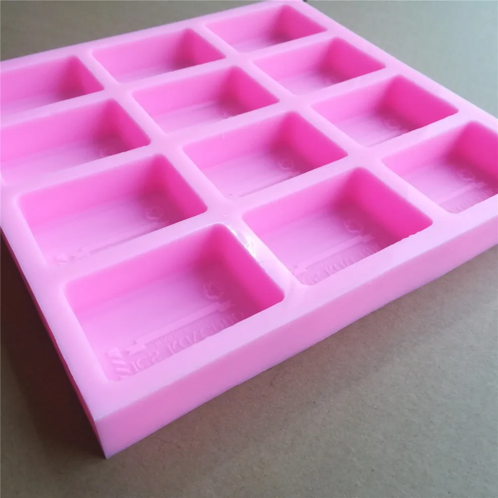 Customize Silicone Tray Silicone Mould 12 Cavities Bar Soap Moulds With Brand Logo