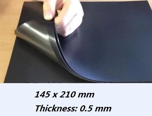 Größe a5 schwarze Magnet folien für gestanztes Handwerk sehr dünn und flexibel nur 0,5mm Dicke