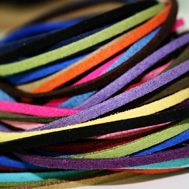 3mm Jewelry Findings DIY Multi-colors Korean Suede Cord (4 meters/lot) Thread for DIY Choker Necklace Bracelet Tassel Earrings