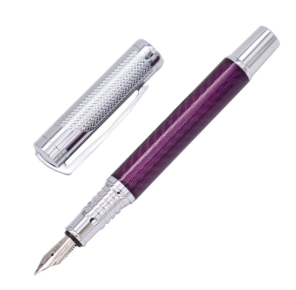 

Fuliwen Carbon Fiber Exquisite Fountain Pen Medium Nib 0.7mm , Fashion Purple Color Quality Writing Pen for Office Business