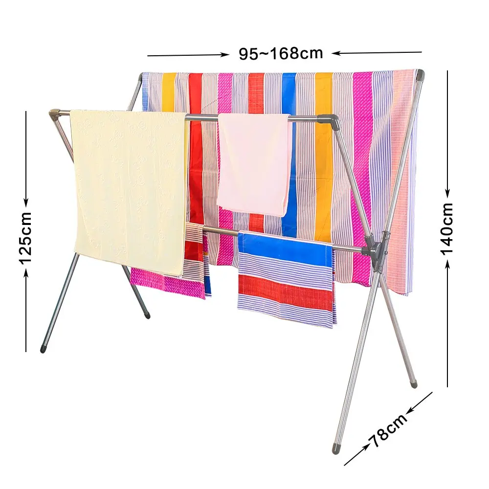 Laundry X-Shape Fold Clothes Quilt Hanging Drying Rack Portable Adjust Dryer Hanger Airer Stand Rack for Indoor Outdoor DQJ007