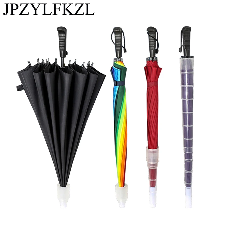 

JPZYLFKZL 16 Bone Semi-automatic Umbrella Female Male Car Luxury Large Windproof Straight Umbrella Umbrella Corporation Parasol