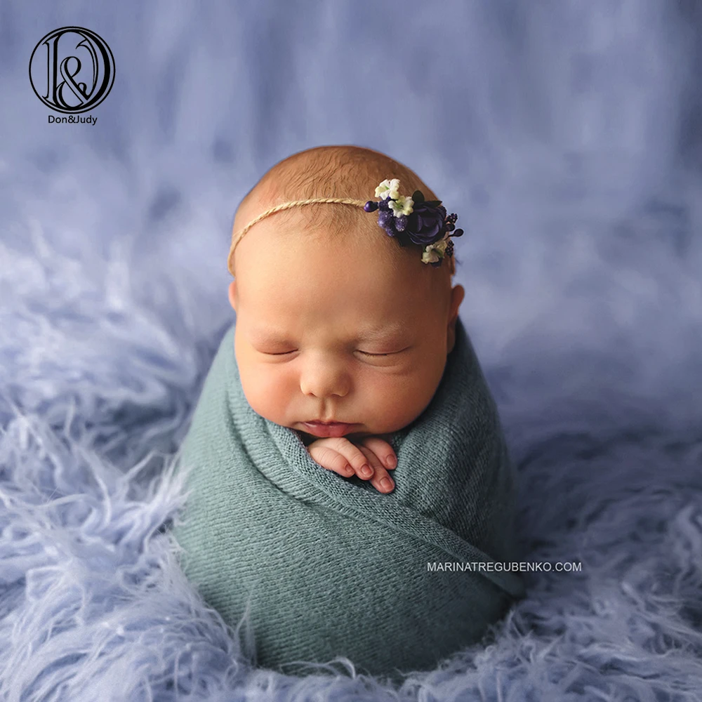 

D&J 75x50CM Blanket Photography Prop Faux Fur Stuffer Background Newborn Baby Soft Basket Layer Infant Photo Shoot Accessories