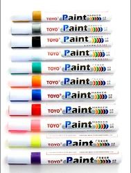 11 pcs TOYO Colored Marker Paint Marker Pen Graffiti Markers School Stationery Office Supply Water-based Permanent Paint Markers