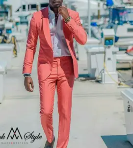Veste En Corail Pour Homme Pantalon Noir Costume De Mariage A Revers Slim 2 Pieces Nouvelle Collection Costumes AliExpress