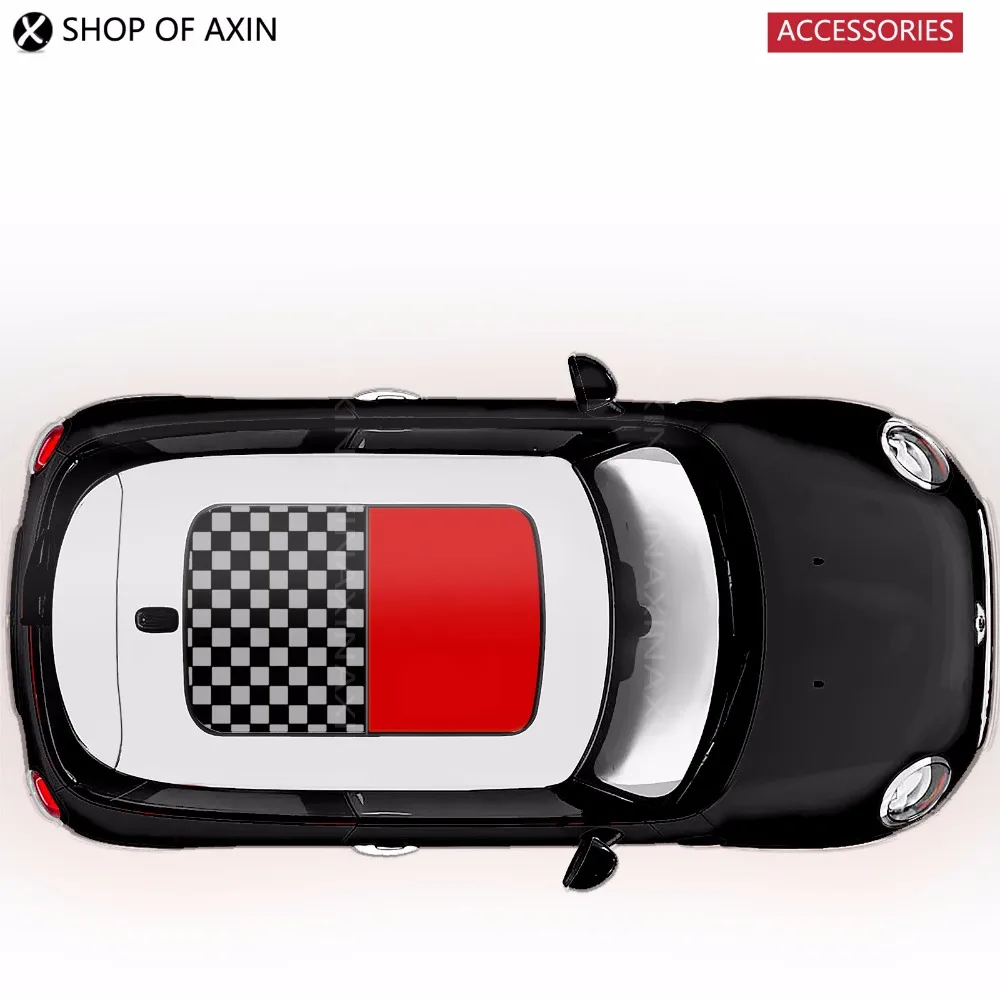 Sunroof Stickers Red Checkered Graphics  for mini Cooper clubman countryman hardtop R50 R52 R53 R55 R56 R60 R61 F54 F55 F56