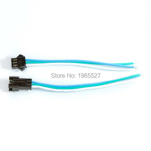 

100Pairs 3P JST LED Connectors 3PIN Plug & Socket Set with 15cm 20AWG Wire Each White/Green/Blue for Electronic Components