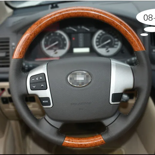 Aluminum Alloy and Leather Steering Wheel With Wooden Dashboard For Toyota Land Cruiser 200 FJ200 Accessories 2008-2015 Years