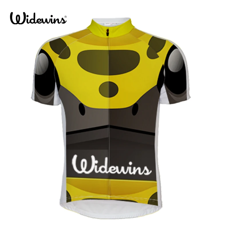 

2017 new Robot men Renault elf yellow /white cycling jersey classic bicycle shirt boy's unique riding apparel /garments 5445