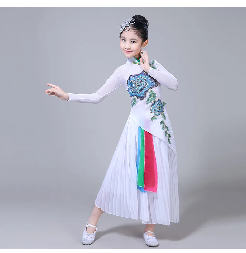 Hanfu nieuwe stijl meisje klassieke dans kinderen dans kostuum Yangko prestaties kostuums oude chinese kostuum dans kostuum