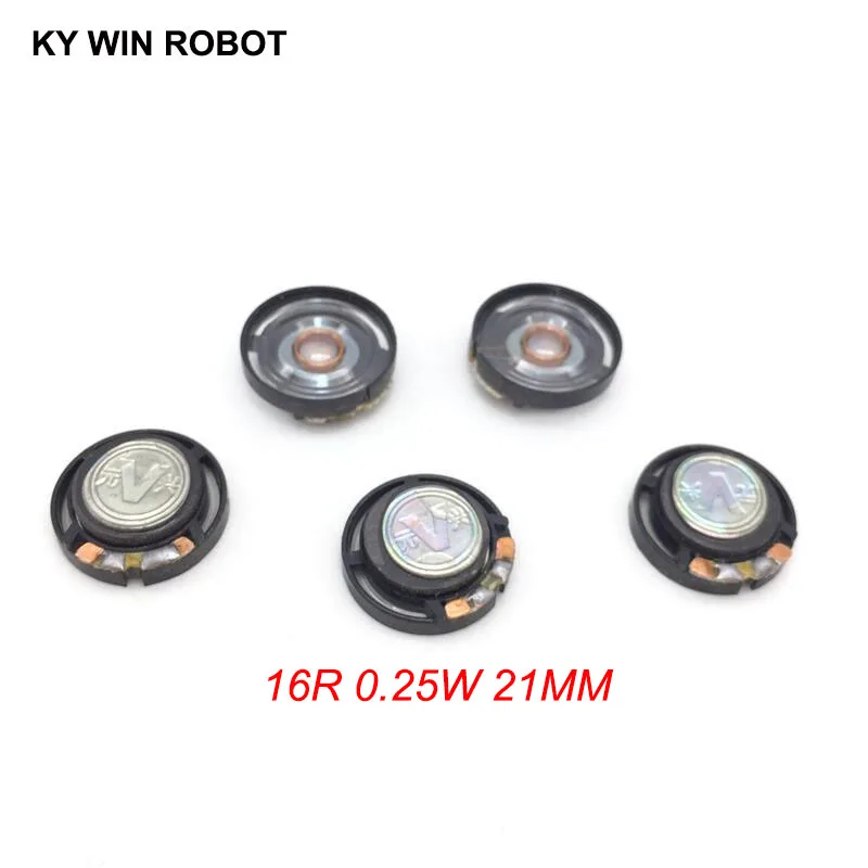 

5pcs/lot New Ultra-thin speaker Doorbell horn Toy-car horn 16 ohms 0.25 watt 0.25W 16R speaker Diameter 21MM 2.1CM thickness 7MM