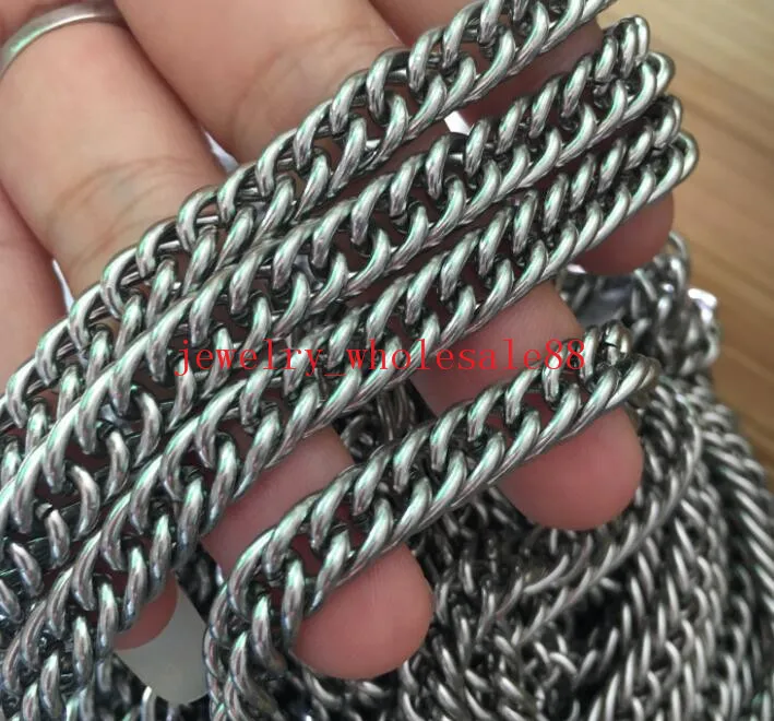 Lot 5 meters 7mm/9mm  Stainless steel  Shiny Curb chain Jewelry findings Marking DIY Necklace