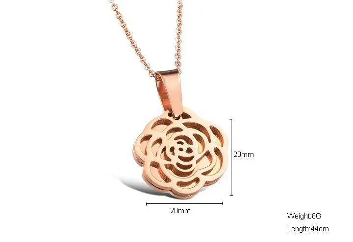 Stainless steel  rose gold fashion Hollow out pattern rose gold  titanium steel necklaces  Pendent Necklace, 10pcs/lot