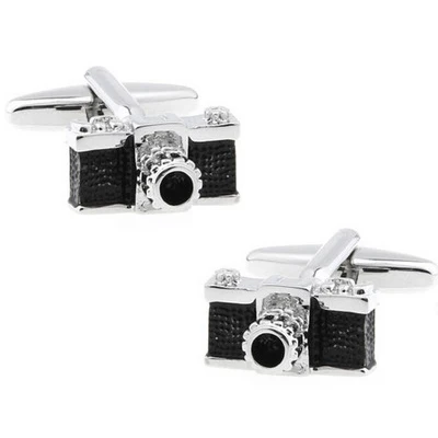 

WN High-end material crystal black camera cufflinks wholesale cufflinks cuff nails French shirt