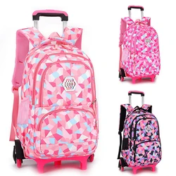 Bambini Borse da Scuola Trolley borsa di Viaggio dei bagagli di Rotolamento Zaino Su ruote Ragazze Trolley Scuola zaini borse ruote per le ragazze sac