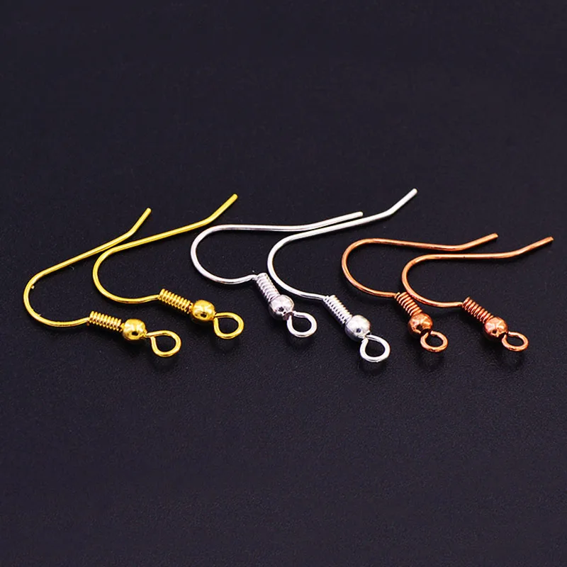 50 pcs/lot Pure Stainless Steel Beaded Ear Hook Accessories Hypoallergenic Bead Spring Ear Hook Hook DIY Jewelry Accessories