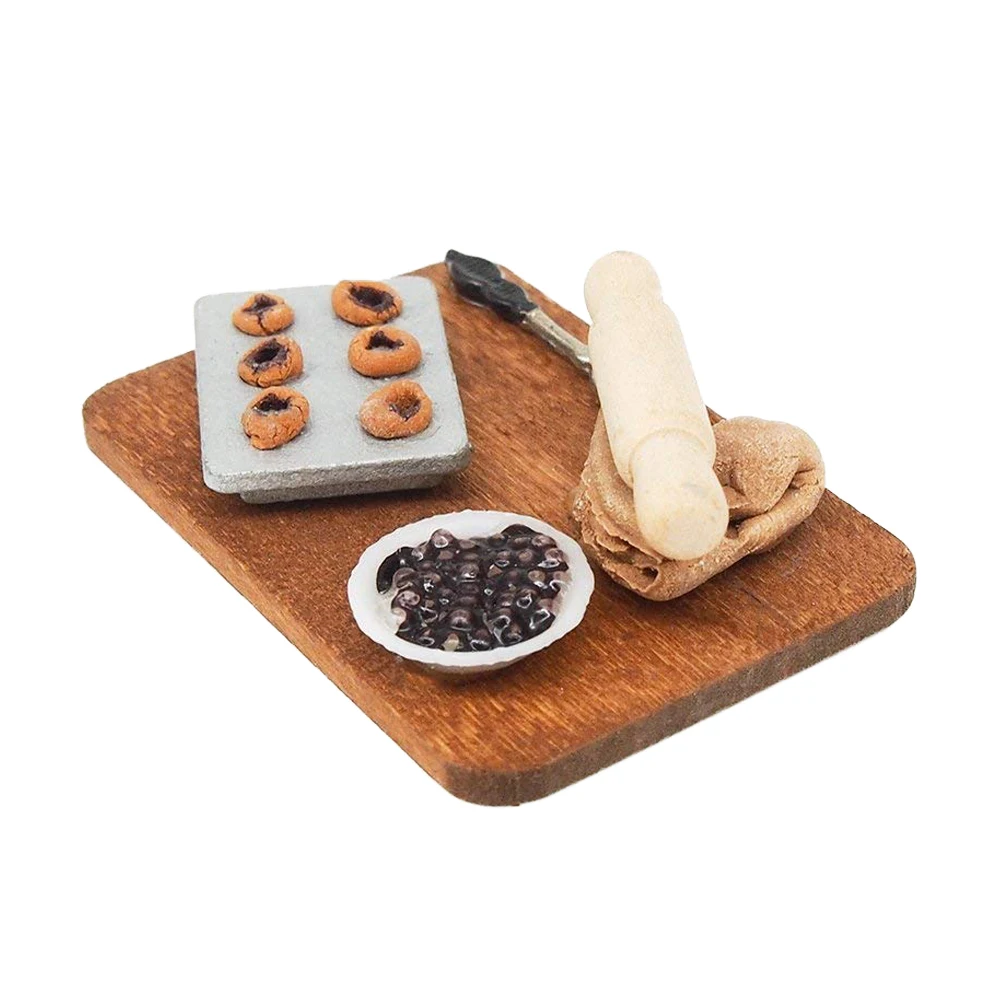 Odoria 1:12 Miniature Food Cooking Blueberry Pie Scene Set Baking Bakeware Bakery Kitchen Dollhouse Accessories Doll House Decor