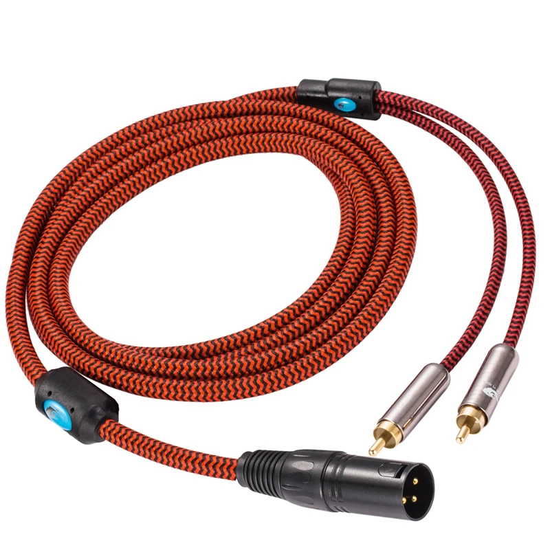 Premium Audio Cable Regular XLR to Dual RCA for Speaker AMP Mixer Console 2*RCA to XLR 3 Pin Shielding OFC Cable 1M 2M 3M 5M 8M