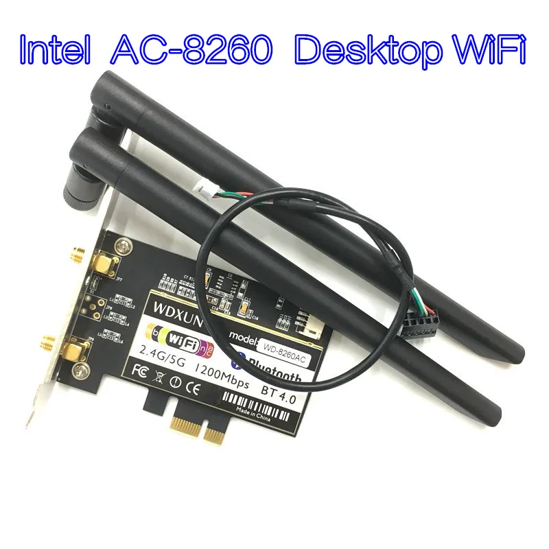 Desktop AC8260 Dual Band Wireless AC 8260NGW 867Mbps 2.4GHz/5GHz PCi-E 1x WiFi Bluetooth 4.2 Adapter