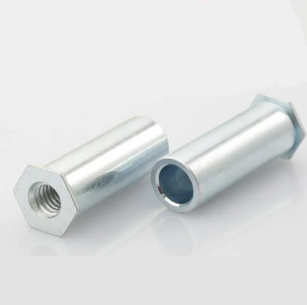 10pcs M4 Rivet stud hexagonal through hole squeeze nut column pressure locating nuts galvanized 4.2mm OD