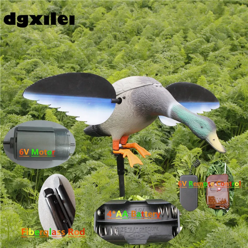 

2017 Xilei Wholesale Outdoor Russian Factory Directly Sell Dc 6V Remote Control Duck Mallard Duck Decoys Spinning Wings