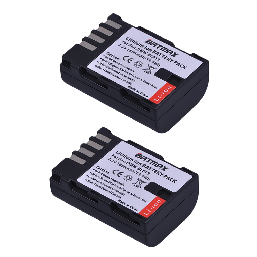 2Pcs 1860MaH DMW-BLF19 DMW-BLF19E DMW-BLF19PP BLF19 BLF19E Battery+ Fast LCD Dual Charger for Panasonic Lumix GH3 GH4 GH5 G9