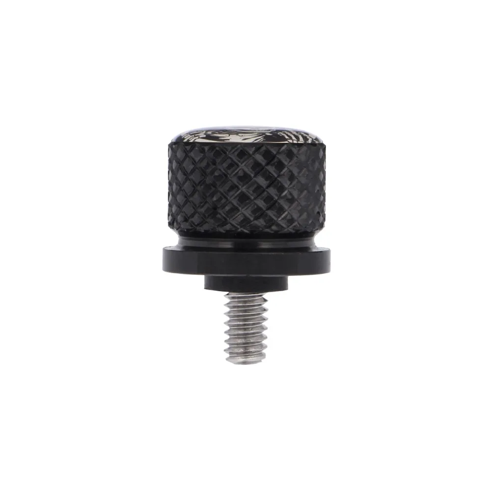6mm Black/Chrome Skull Pattern Motorcycle Rear Seat Bolt Screw Nut Aluminum for Harley Sportster 1200 Ultra Glide Fatbob
