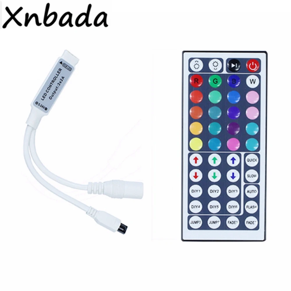 Mini RGB Led Controller With 44keys IR Remote Led Controller For 3528 5050 RGB Led Strip DC5-24V