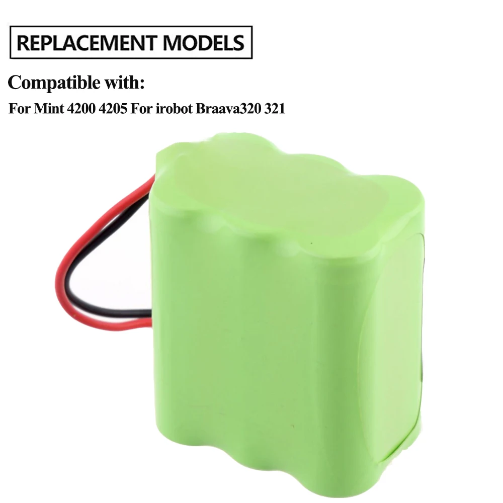 Baterai pengganti NI-MH 7.2V 2500mAh untuk Mint 4200 4205 untuk Irobot Braava 320 321 paket baterai penyedot debu dengan PTC melindungi