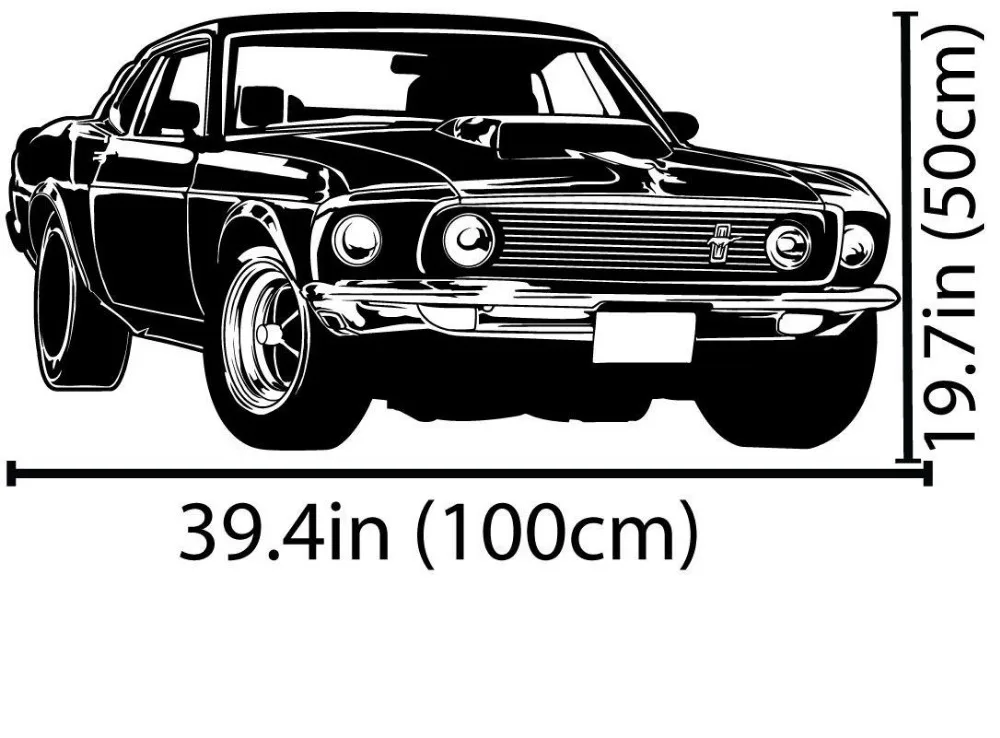 Shelby GT Ford Mustang Muscle Racing Car Wall Decal Art Decor Sticker Vinyl Wall Stickers Mural Wallpaper D248