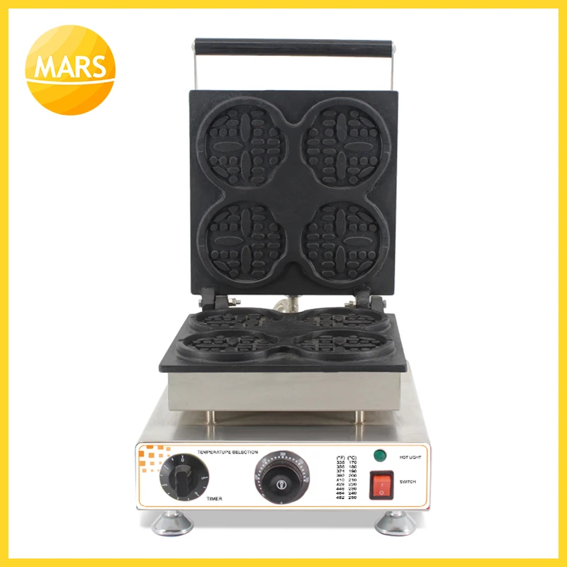 Mars-máquina de gofres antiadherente para uso comercial, horno eléctrico de Bélgica, para hacer pan y muffin
