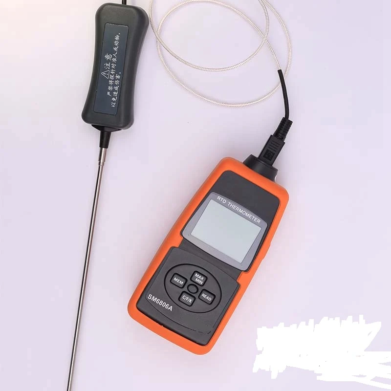 RTD Thermometer High Precise 200C-600C Industrial Platinum Resistance Temperature Measurement PT100 Probe Data Record SM6806A