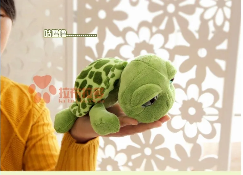 

stuffed animal cute tortoise plush toy 25cm green turtle with big eyes doll about 9 inch toy p0081