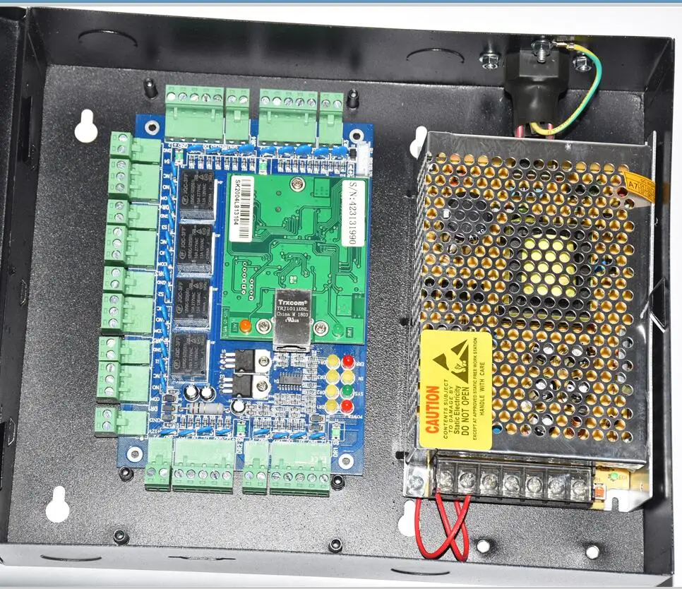 RJ45 1 2 4  Door lock Access Control Board with Metal Power Supply Box For Access Control System Wiegand Access Control Panel