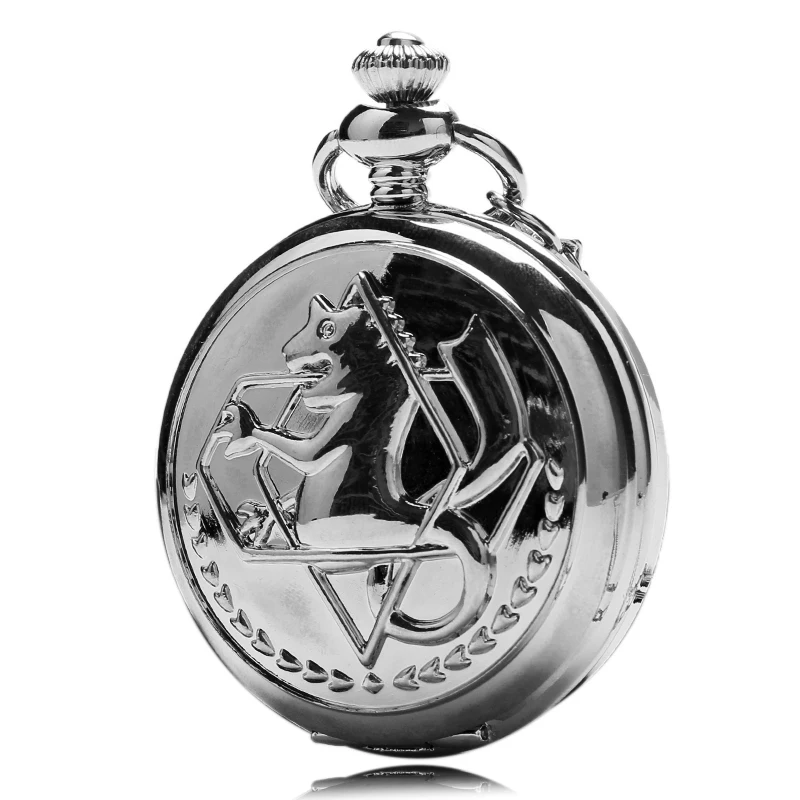 Meerdere Stijlen Fullmetal Alchemist Dull Poolse Zakhorloge Zilveren Ketting Hanger Mannen Quartz Horloges Luxe Kerstcadeaus