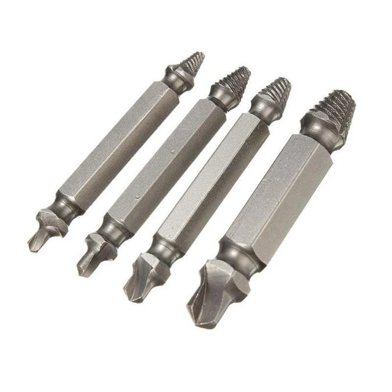 WENXING 4Pcs Screw Extractorสว่านBitsชุดคู่มือBroken Speed Out Easy Out Boltสตั๊ดStrippedสกรูRemoverเครื่องมือ