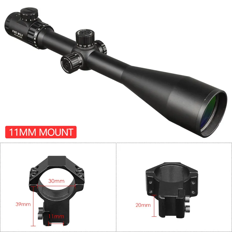 Vuurwolf 10-40X56 Aoe Jacht Scopes Zijwiel Parallax Aanpassing Optica Riflescope Rood Groen Stip Zicht Voor Scopes
