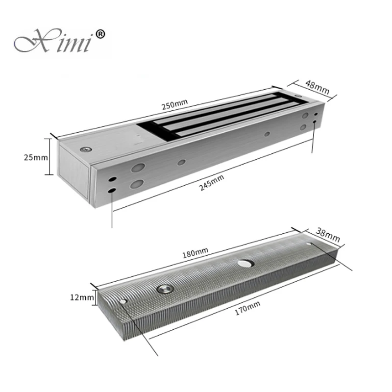 DC12V Embedded Electric Magnetic Door Lock 180kg/350lbs Electronic Magnet Lock for Wooden Glass Framed Single Door Waterproof