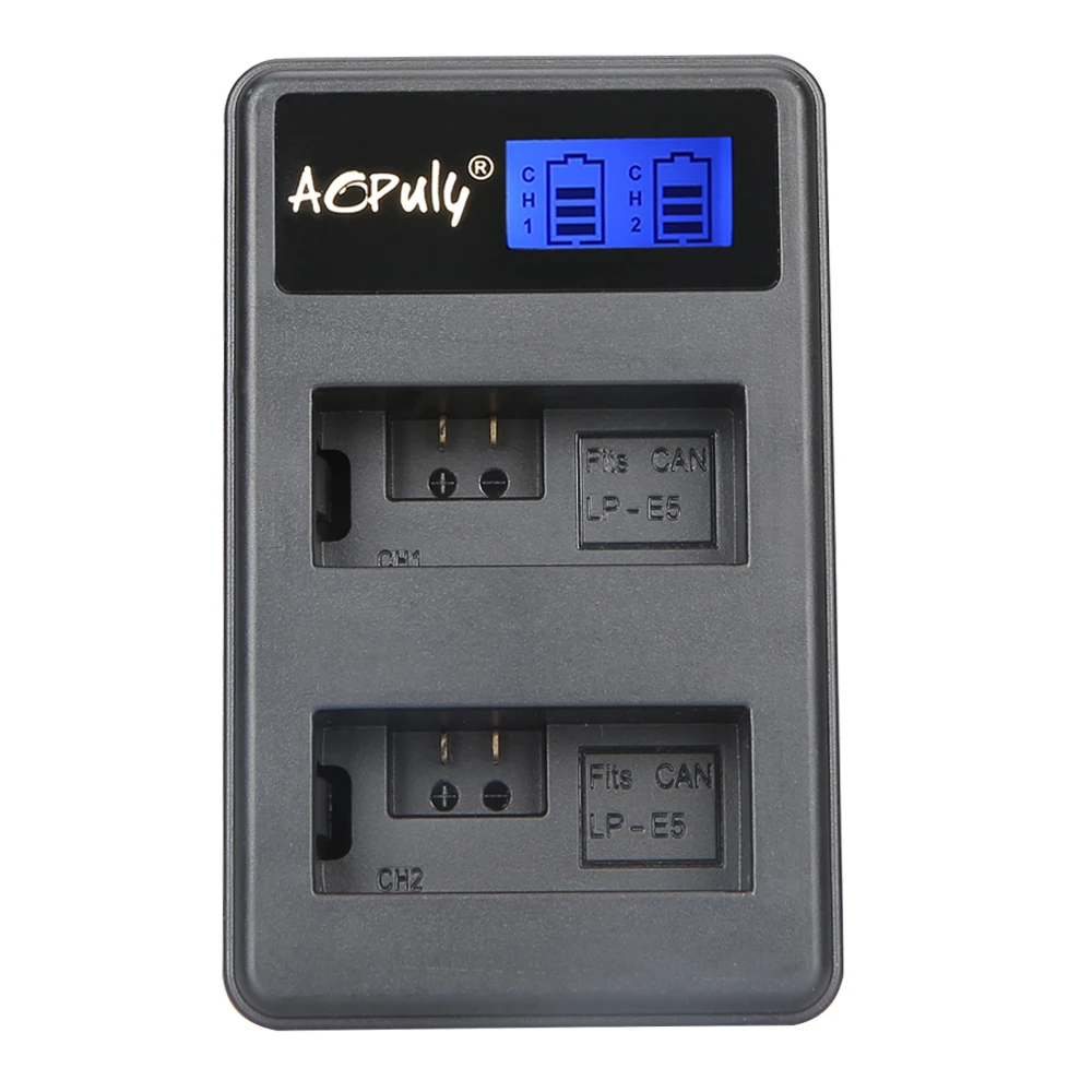 2 шт. аккумулятор LP-E5 LP E5 LPE5 + двойное зарядное устройство с ЖК-дисплеем USB для камеры Canon 450D 500D 1000D Kiss Digital X2 X3 F Rebel XSi Xli XS