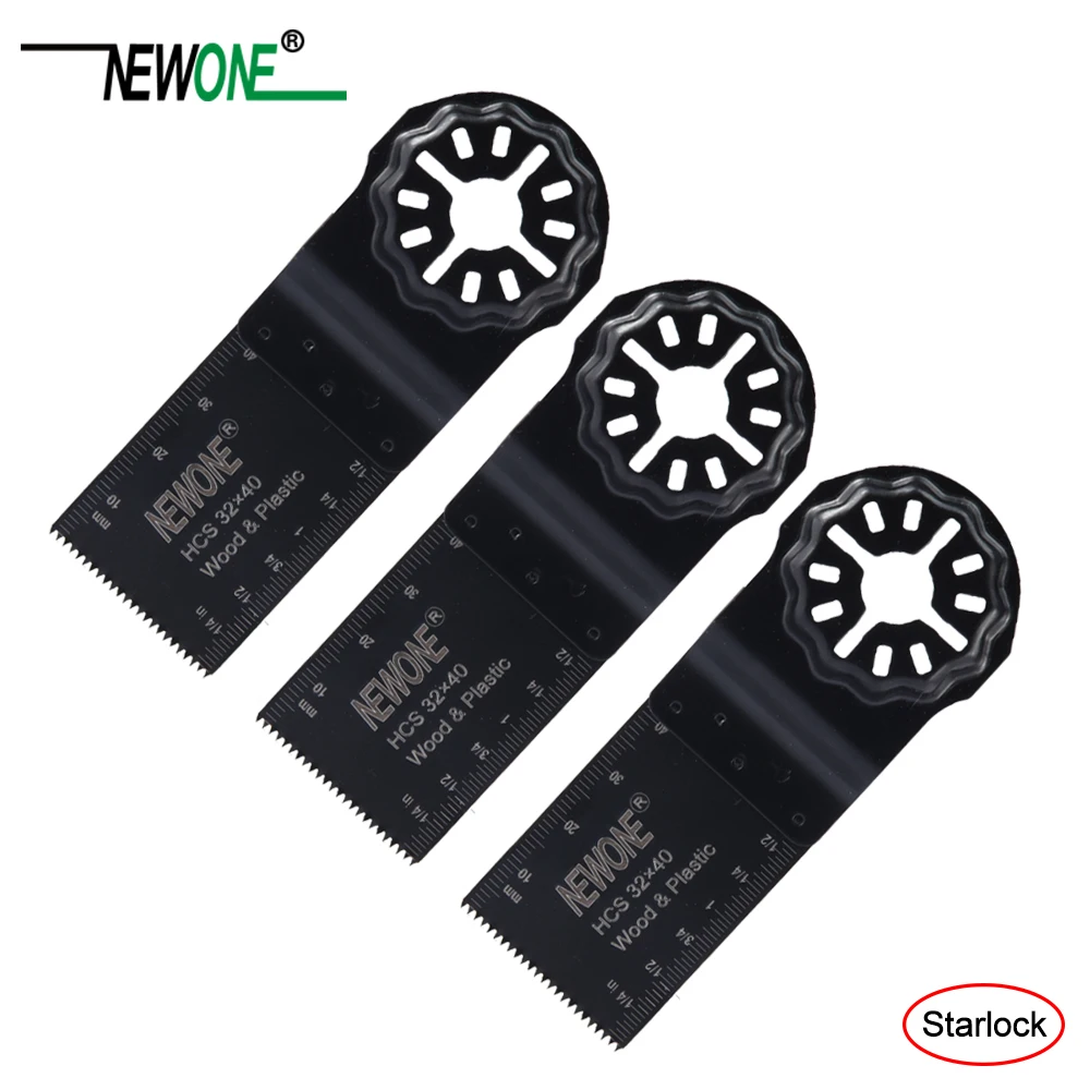 NEWONE 1-3/8" HCS Standard Starlock E-cut Multi Saw Blade Pack Oscillating Tool Blades for Cutting Wood Drywall Plastics