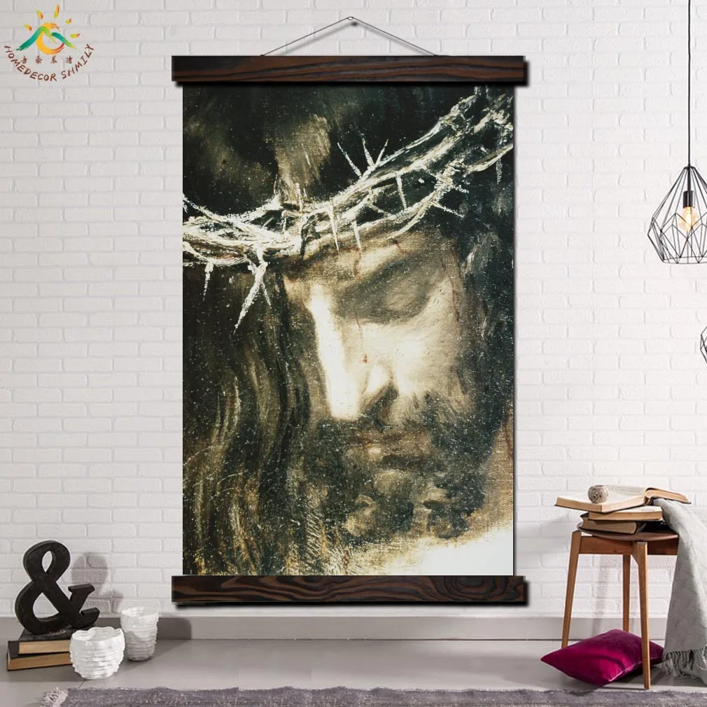 

Lord Jesus Single Framed Scroll Canvas Painting Modern Prints Poster Artwork Wall Art Pictures Home Decoration