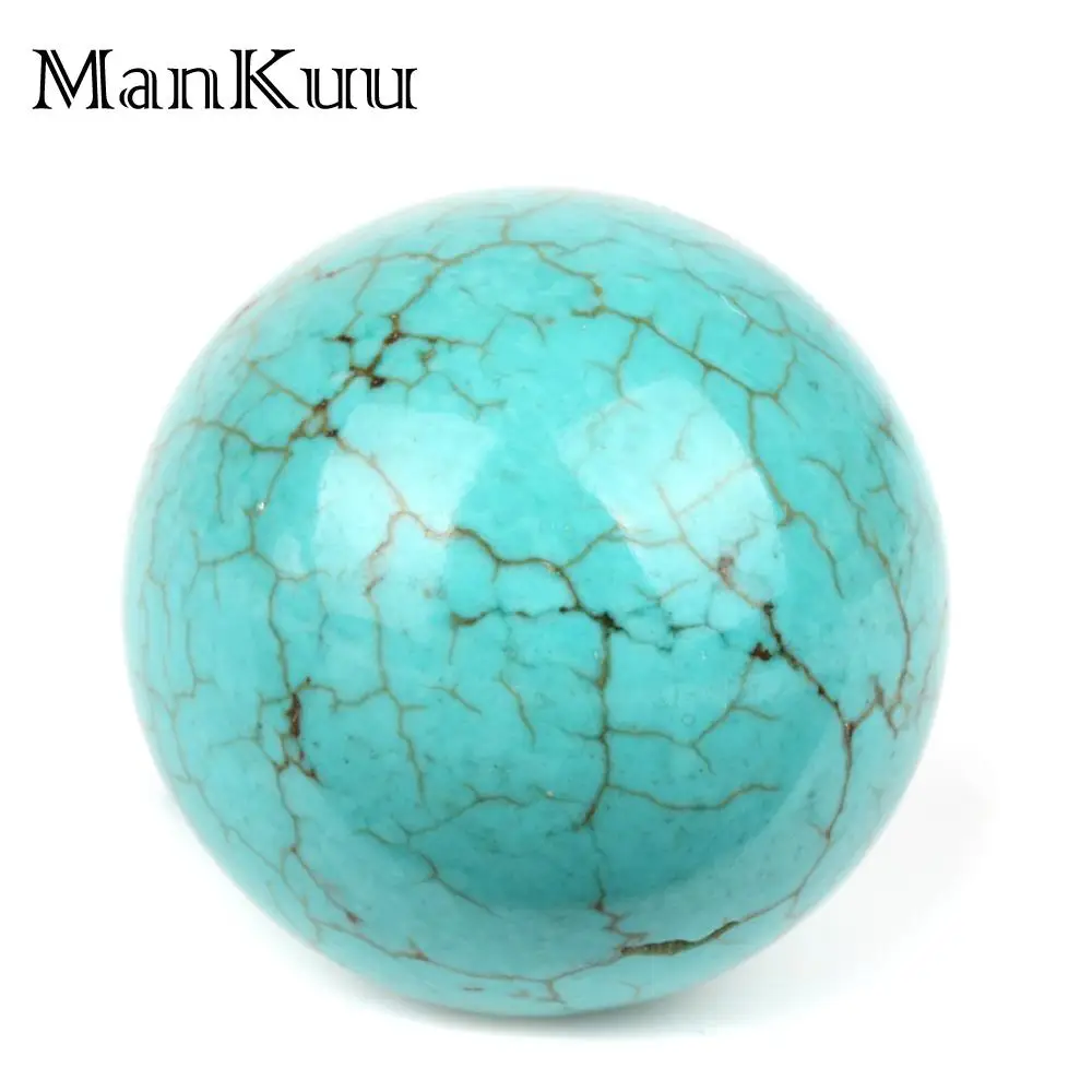 ManKuu 10pcs 6mm-20mm Round Blue Green Stabilized Turquoise Beads Wholesale Stone For DIY Jewelry Making