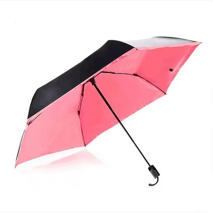 

(3pcs/lot)Aviation carbon fiberglass sunshade three fold hand open super light umbrella 5 times colour coating anti-uv parasol